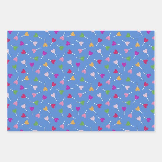 Heart Lollipops - Wrapping Paper Trio Geschenkpapier Set (Vorderseite 3)