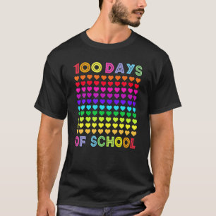 Heart Love 100 Days Of School Teacher Boy Girl Gif T-Shirt