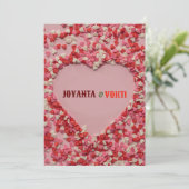 Heart love Joyanta & Vokti red maroon color Einladung (Stehend Vorderseite)