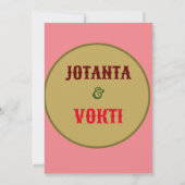 Heart love Joyanta & Vokti red maroon color Einladung (Rückseite)