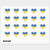 Heart. Love to Ukraine. Ukrainian flag.  Herz-Aufkleber (Blatt)
