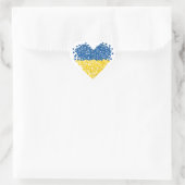 Heart. Love to Ukraine. Ukrainian flag.  Herz-Aufkleber (Tasche)