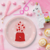 heart love valentine gumball machine gum pappteller (Party)