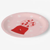 heart love valentine gumball machine gum pappteller (Schrägansicht)