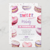 Heart Macaron Birthday Einladen Sweet Celebration Einladung (Vorne/Hinten)