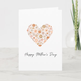 Heart made out of flowers Happy Mothers day Card Karte