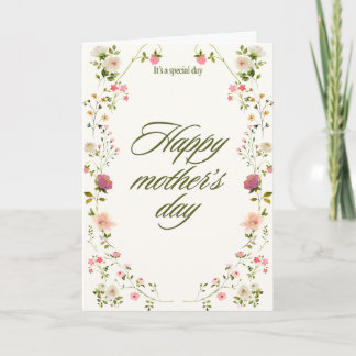 Heart made out of flowers Happy Mothers day Card Karte