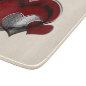 Heart Magic Beige Glass Cutting Board 15,2x17,8cm Schneidebrett (Ecke)