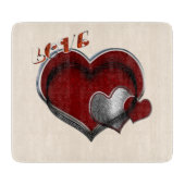 Heart Magic Beige Glass Cutting Board 15,2x17,8cm Schneidebrett (Vorderseite)