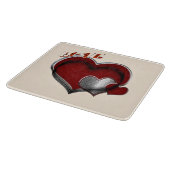Heart Magic Beige Glass Cutting Board 15,2x17,8cm Schneidebrett (Ecke)