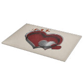 Heart Magic Beige Glass Cutting Board 38,1x27,9cm Schneidebrett (Ecke)