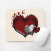 Heart Magic Beige Mouse Pad Mousepad (Mit Mouse)