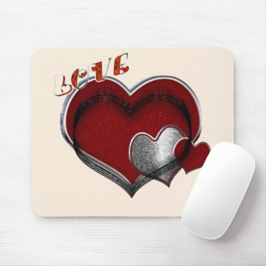 Heart Magic Beige Mouse Pad Mousepad (Mit Mouse)