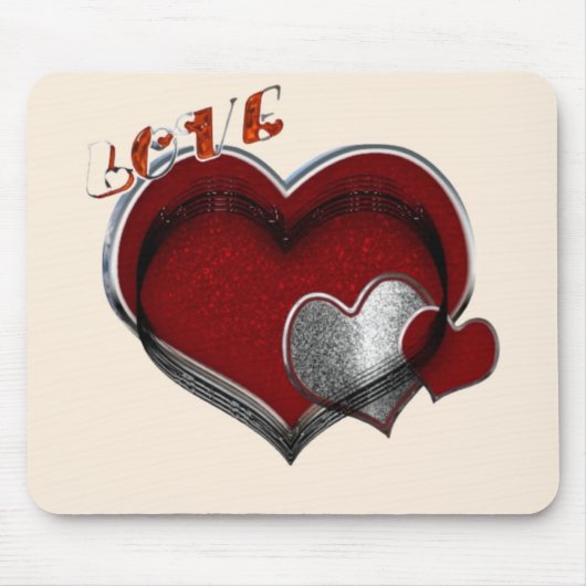 Heart Magic Beige Mouse Pad Mousepad (Vorne)