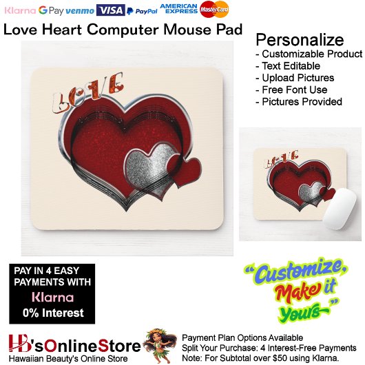 Heart Magic Beige Mouse Pad Mousepad
