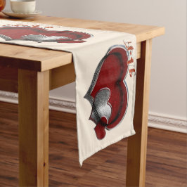 Heart Magic Beige Table Runner Haushaltswäsche Großer Tischläufer