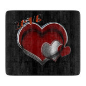 Heart Magic Black Glass Cutting Board 15,2x17,8cm Schneidebrett (Vorderseite)