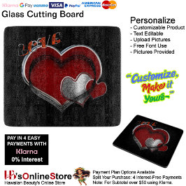 Heart Magic Black Glass Cutting Board 15,2x17,8cm Schneidebrett