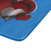 Heart Magic Blue Glass Cutting Board 15,2x17,8cm Schneidebrett (Ecke)