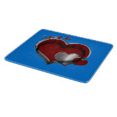 Heart Magic Blue Glass Cutting Board 15,2x17,8cm Schneidebrett (Ecke)