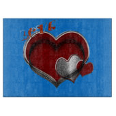 Heart Magic Blue Glass Cutting Board 38,1x27,9cm Schneidebrett (Vorderseite)