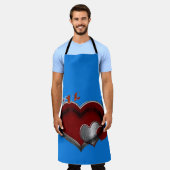 Heart Magic Blue Große Schürze (Getragen)