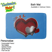 Heart Magic Blue Large Bath Mat Badematte