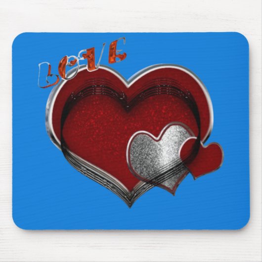 Heart Magic Blue Mouse Pad Mousepad (Vorne)