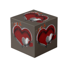 Heart Magic Brown Foto Cube Würfel