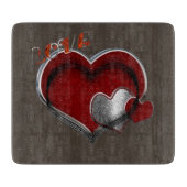 Heart Magic Brown Glass Cutting Board 15,2x17,8cm Schneidebrett (Vorderseite)