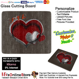 Heart Magic Brown Glass Cutting Board 15,2x17,8cm Schneidebrett