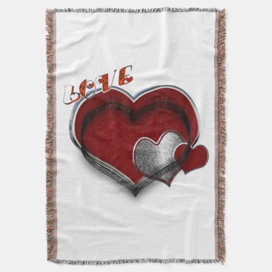 Heart Magic Cotton Throw Blanket Version 2 Decke (Vorderseite Vertikal)
