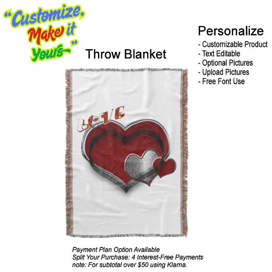 Heart Magic Cotton Throw Blanket Version 2 Decke