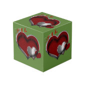 Heart Magic Green Foto Cube Würfel (Vorderseite Schrägansicht)