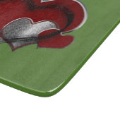 Heart Magic Green Glass Cutting Board 15,2x17,8cm Schneidebrett (Ecke)