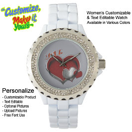 Heart Magic Kristall Enamel Watch White Gray Armbanduhr