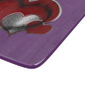 Heart Magic Lila Glass Cutting Board 15,2x17,8cm Schneidebrett (Ecke)
