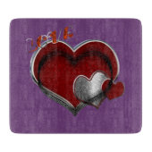 Heart Magic Lila Glass Cutting Board 15,2x17,8cm Schneidebrett (Vorderseite)