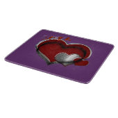 Heart Magic Lila Glass Cutting Board 15,2x17,8cm Schneidebrett (Ecke)