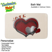 Heart Magic Love Bath Mat with a Beige Background Badematte