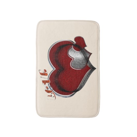 Heart Magic Love Bath Mat with a Beige Background Badematte (Vorderseite Vertikal)