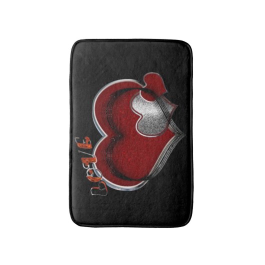 Heart Magic Love Bath Mat with a Black Background Badematte (Vorderseite Vertikal)