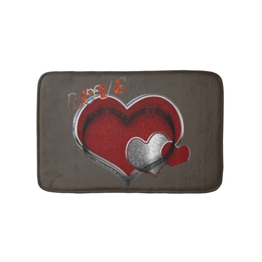 Heart Magic Love Bath Mat with a Brown Background Badematte (Vorderseite)
