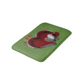 Heart Magic Love Bath Mat with a Green Background Badematte (Schrägansicht)