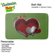 Heart Magic Love Bath Mat with a Green Background Badematte