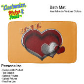 Heart Magic Love Bath Mat with a Orange Background Badematte