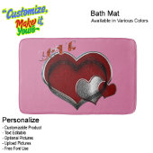 Heart Magic Love Bath Mat with a Pink Background Badematte