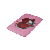 Heart Magic Love Bath Mat with a Pink Background Badematte (Schrägansicht)
