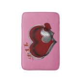 Heart Magic Love Bath Mat with a Pink Background Badematte (Vorderseite Vertikal)