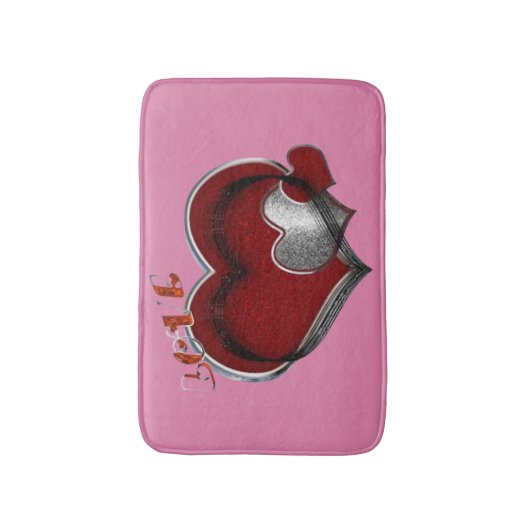 Heart Magic Love Bath Mat with a Pink Background Badematte (Vorderseite Vertikal)